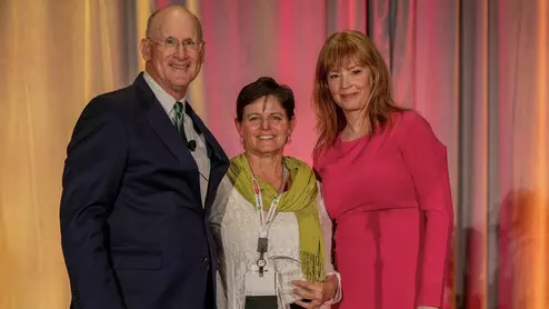 Linda A. Wilgus receives the 2023 Calhoun Award from the RBMA.
