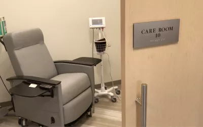 One of the patient exam bays at the Duly Health and Care outpatient cardiac clinic.