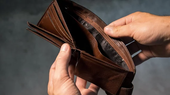 wallet purse broke bankrupt
